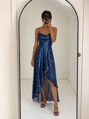 Alice + Olivia Christina draped floral-print satin-twill and voile dress size 0